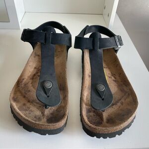 Birkenstock Black Sandals with T-Bar Design